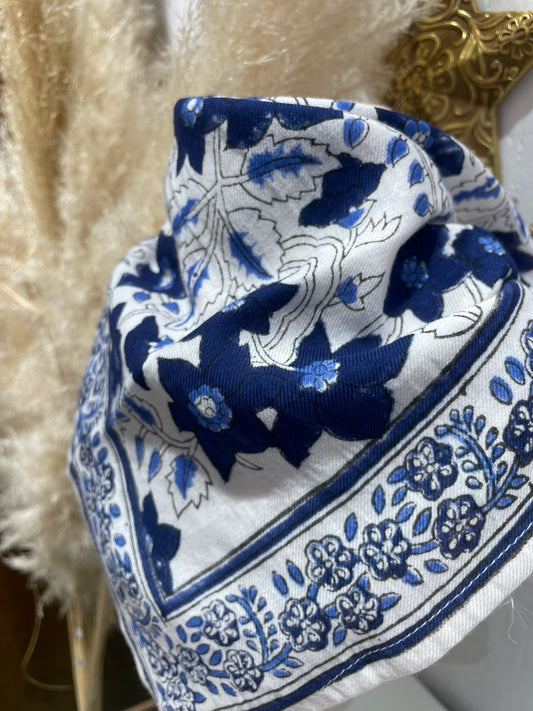 Foulard - Grand format - Blanc & Bleu