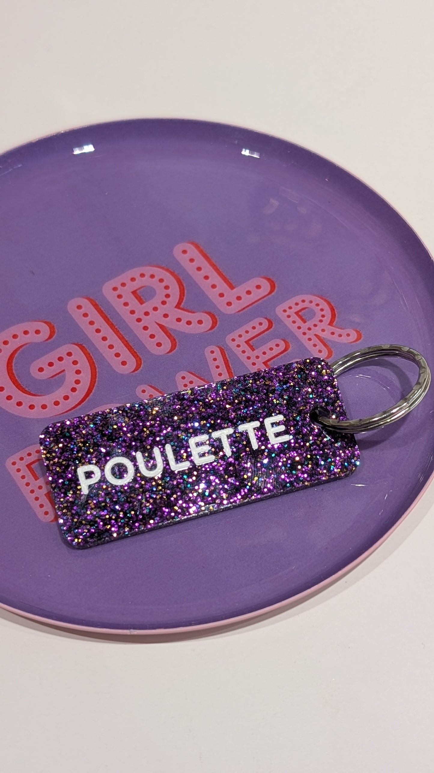 Porte-clés à Paillettes - Poulette