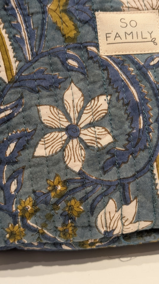 Trousse Matelassée Maquillage - Bleu