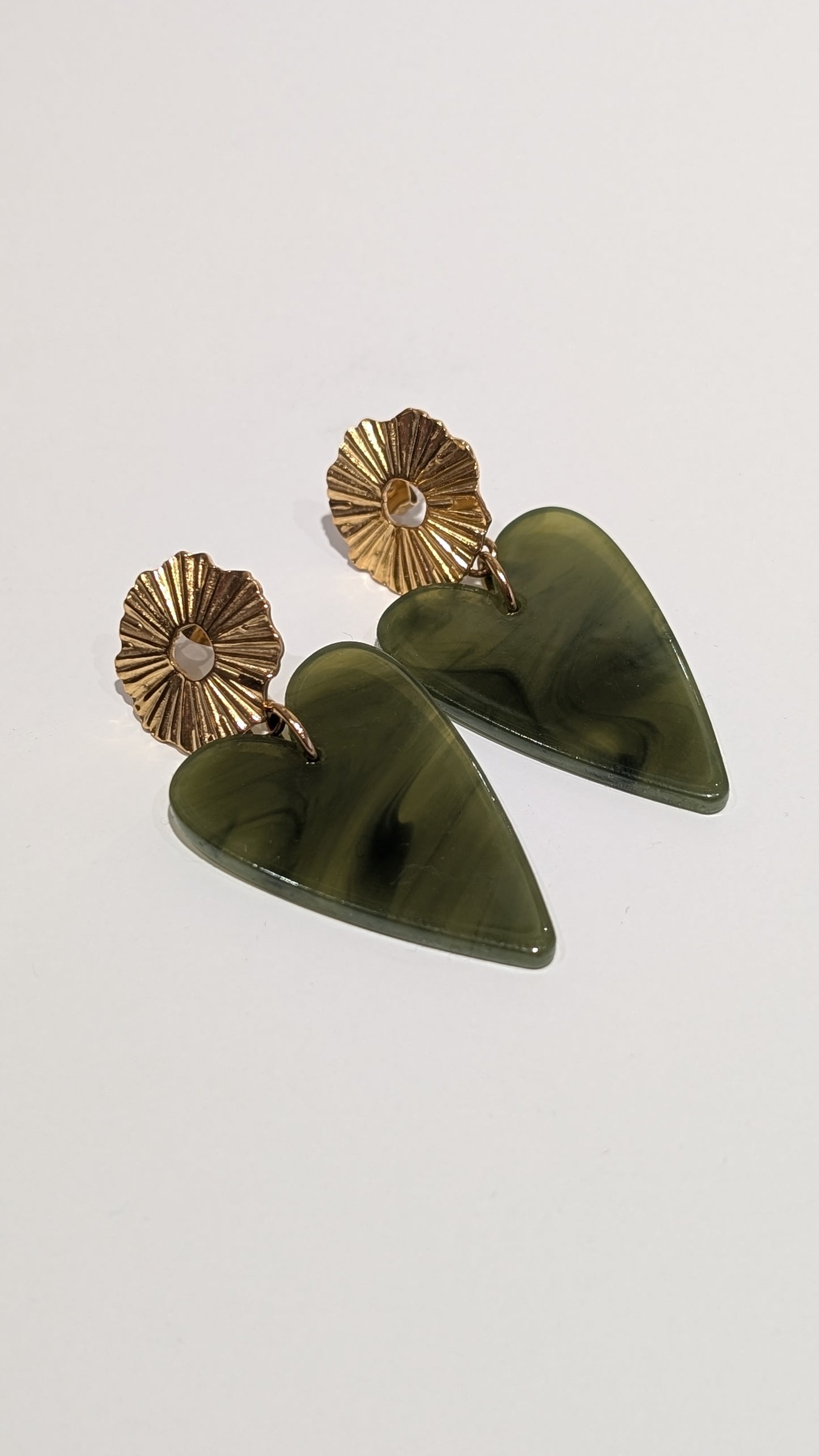 Boucles d'oreilles - Coeur Vert