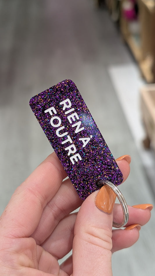 Porte-clés à Paillettes - Rien à Foutre