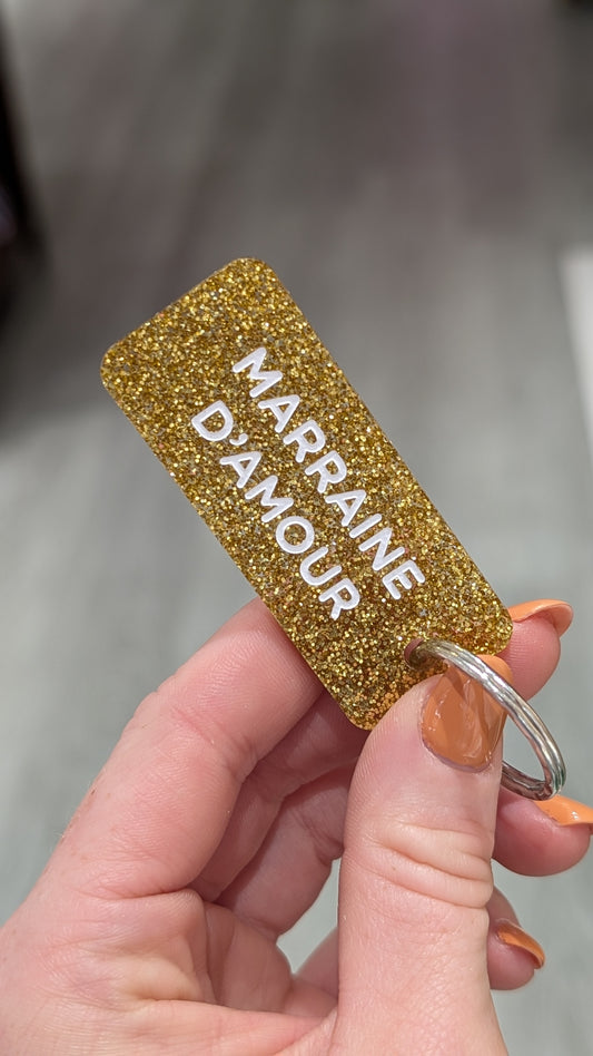 Porte-clés à Paillettes - Marraine D'Amour