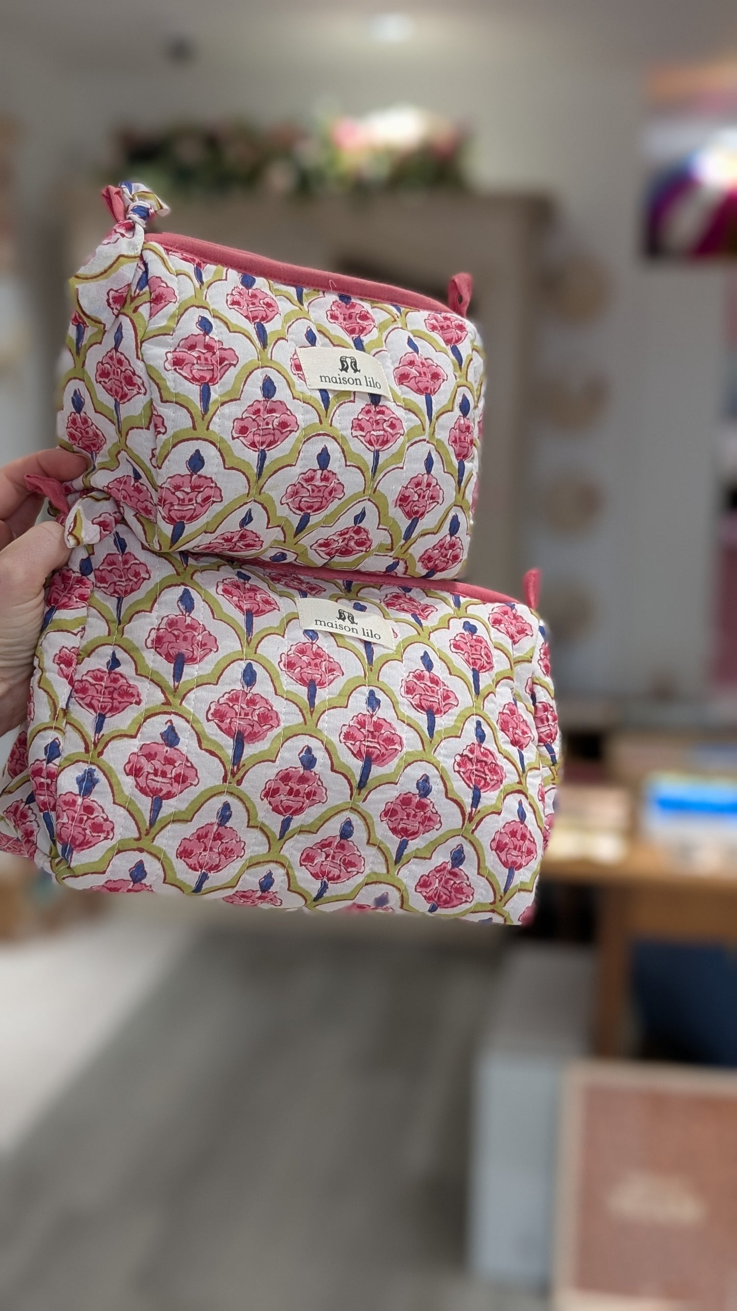 Trousse Matelassée Maquillage - Pivoine