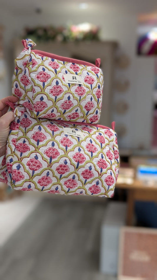 Trousse Matelassée Maquillage - Pivoine