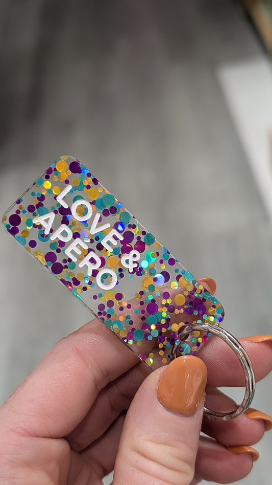 Porte-clés à Paillettes - Love Apéro