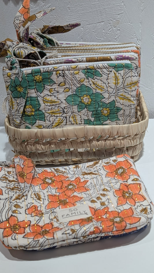 Pochette Matelassée - Blanc & Orange