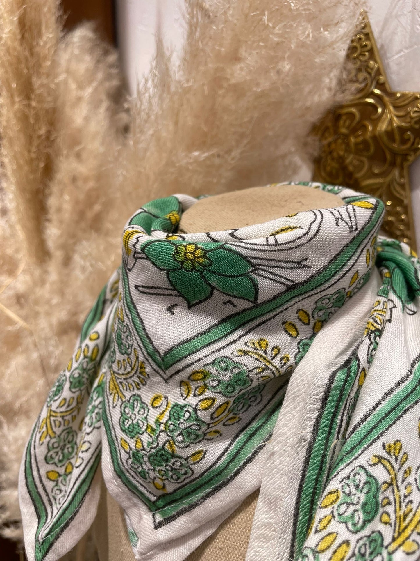 Foulard - Petit format - Blanc & Vert