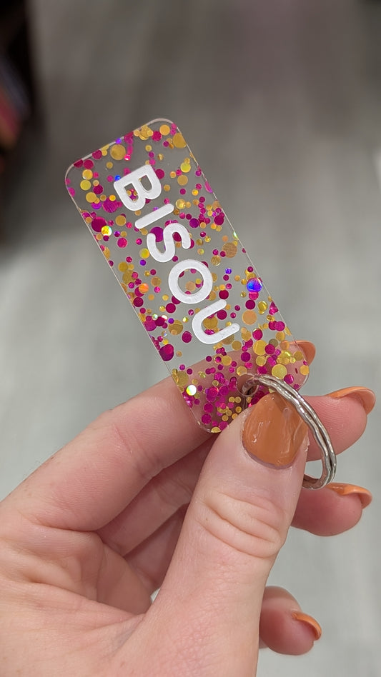 Porte-clés à Paillettes - Bisou
