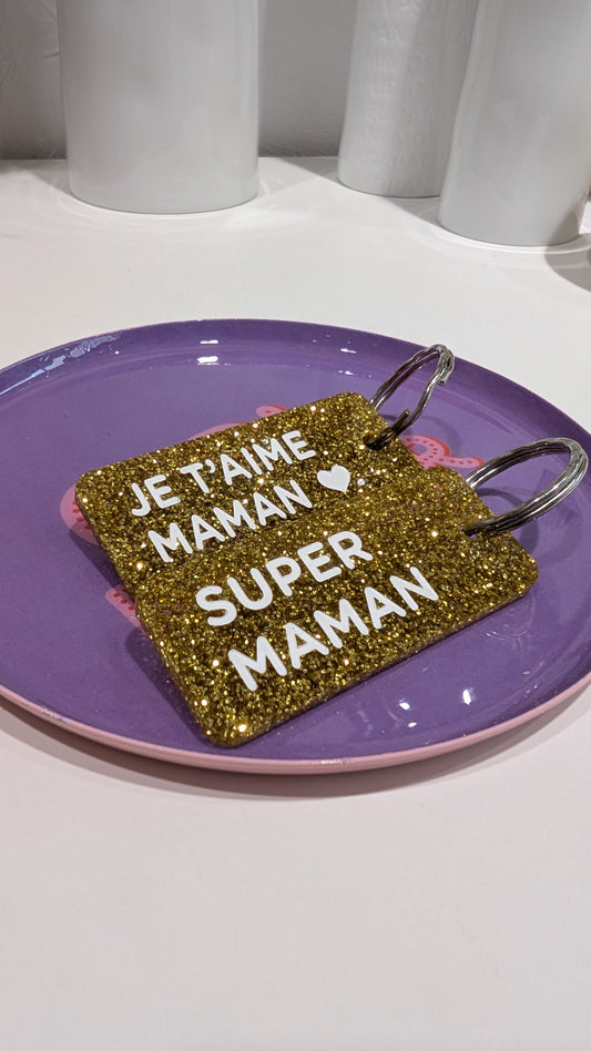 Porte-clés à Paillettes - Maman