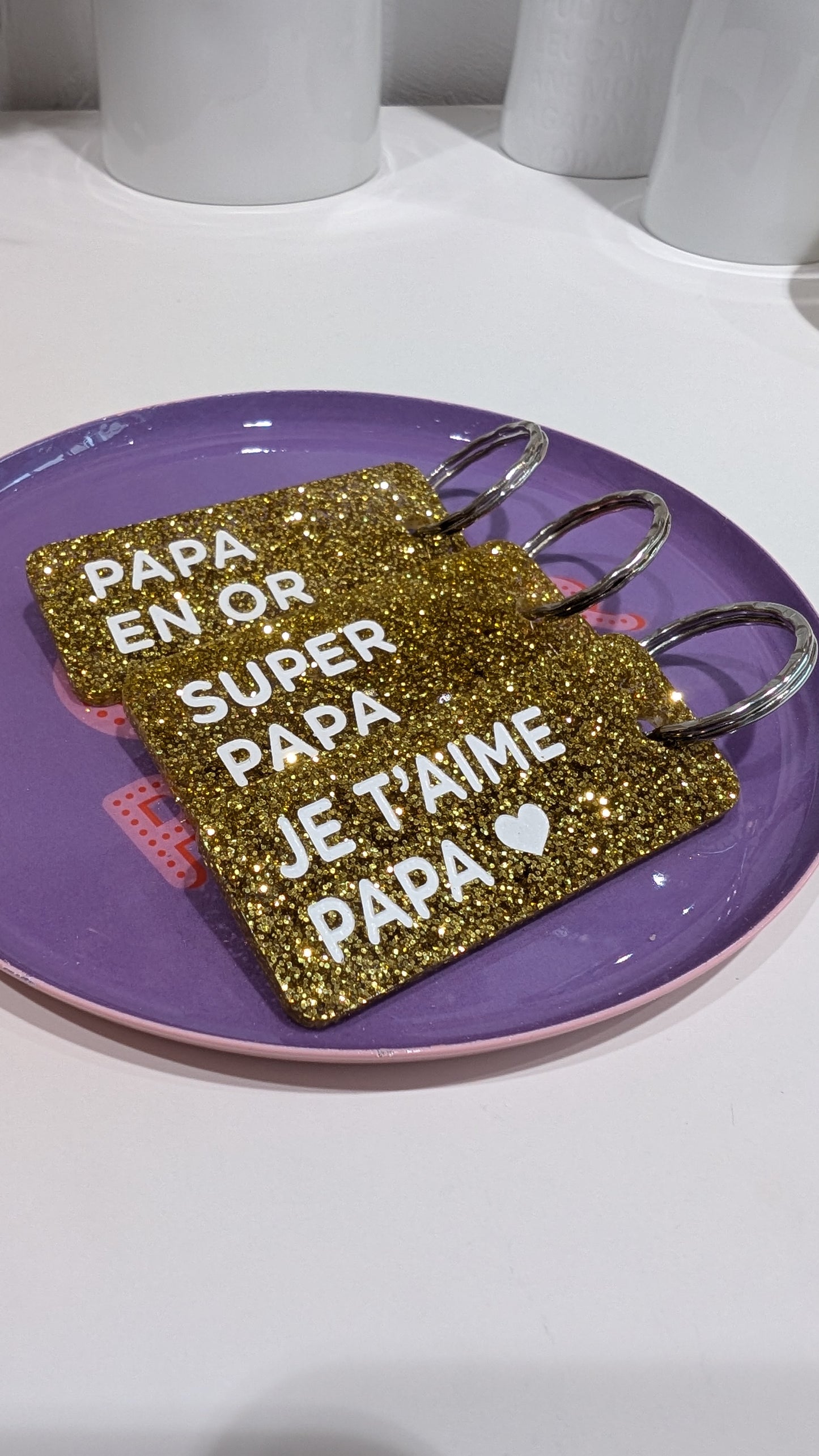 Porte-clés à Paillettes - Papa