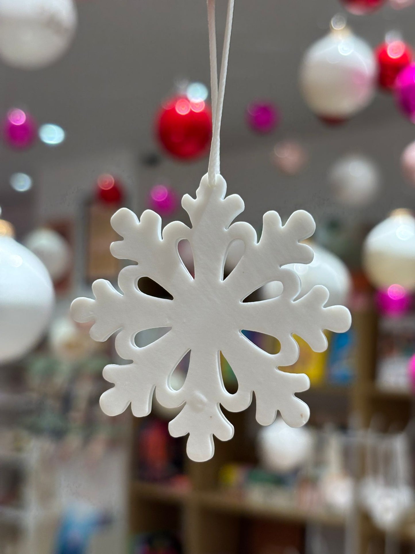 Pendentif en Porcelaine - Flocon de Neige