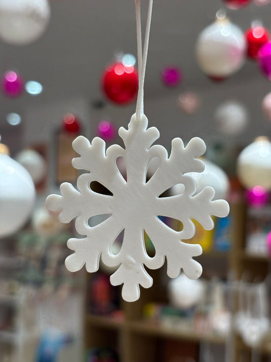 Pendentif en Porcelaine - Flocon de Neige
