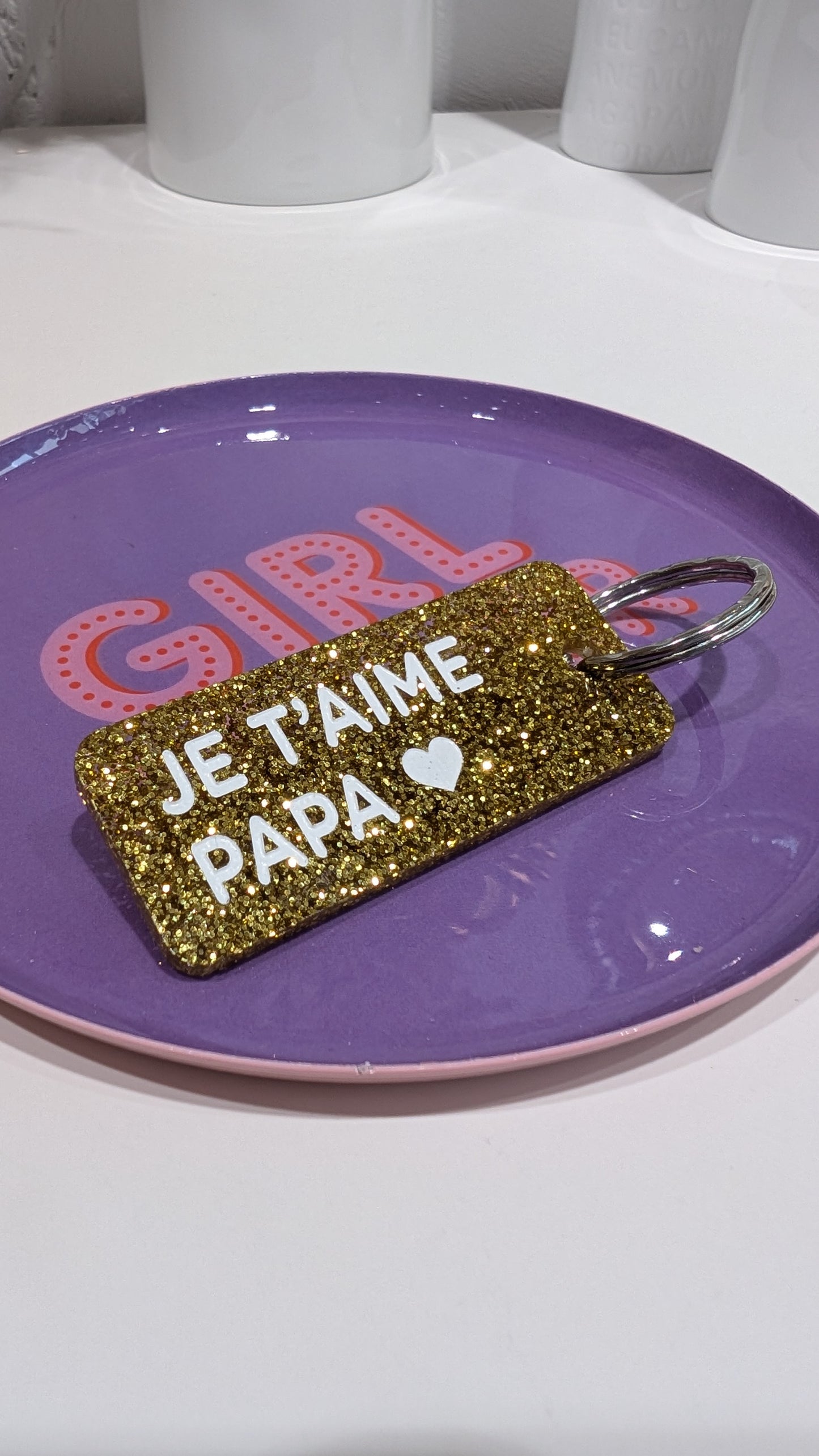Porte-clés à Paillettes - Papa