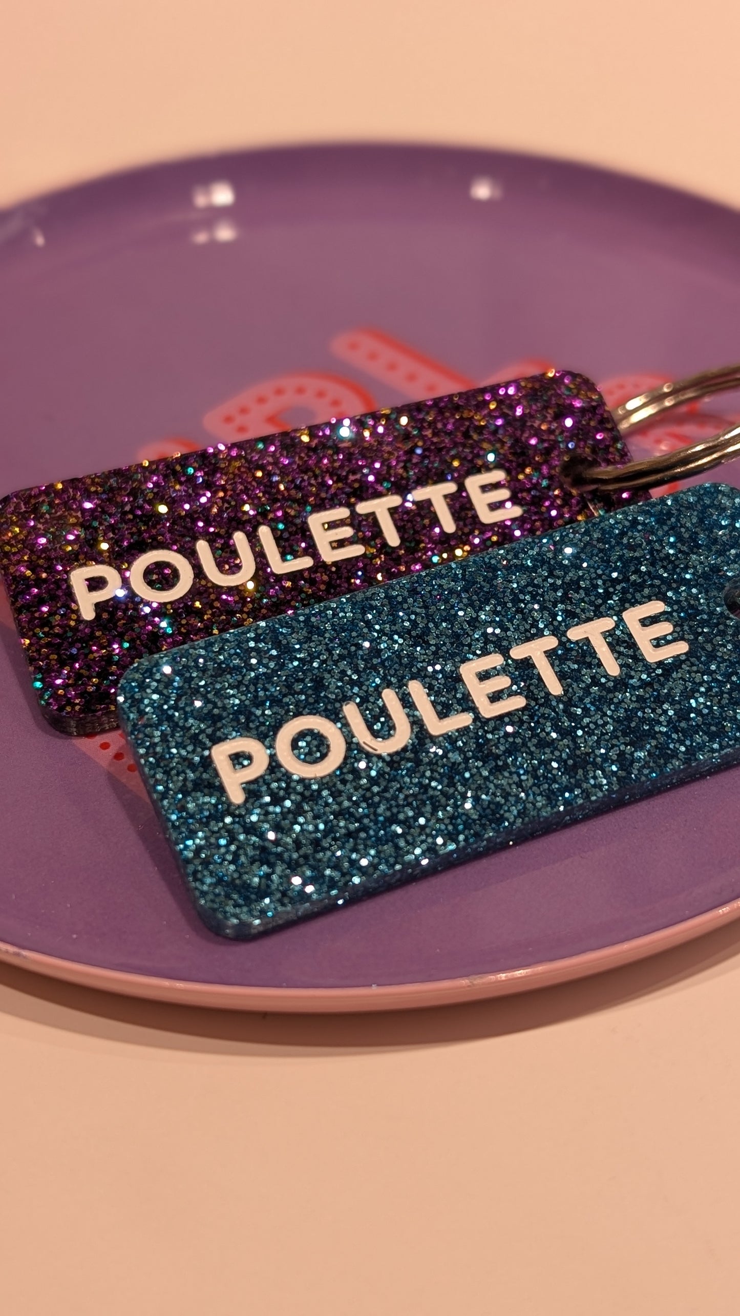 Porte-clés à Paillettes - Poulette