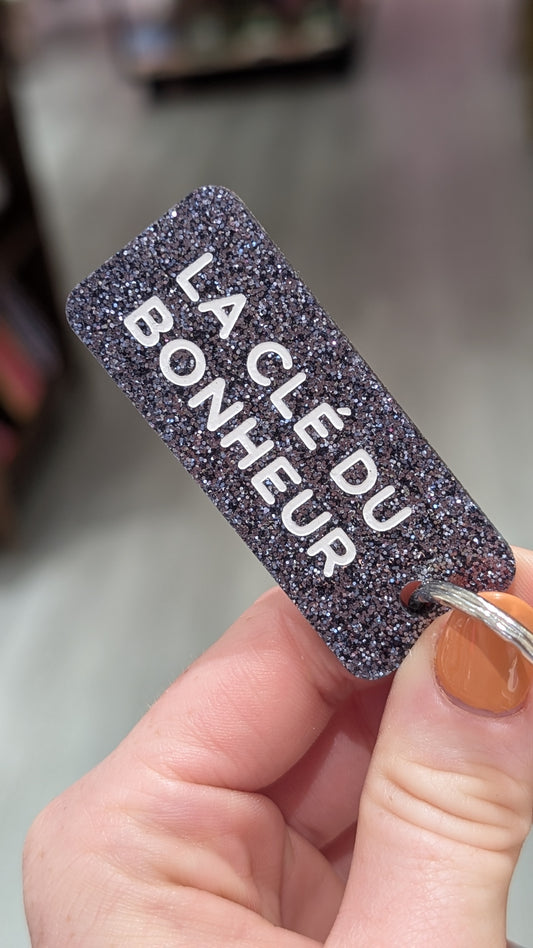 Porte-clés à Paillettes - La Clé du Bonheur