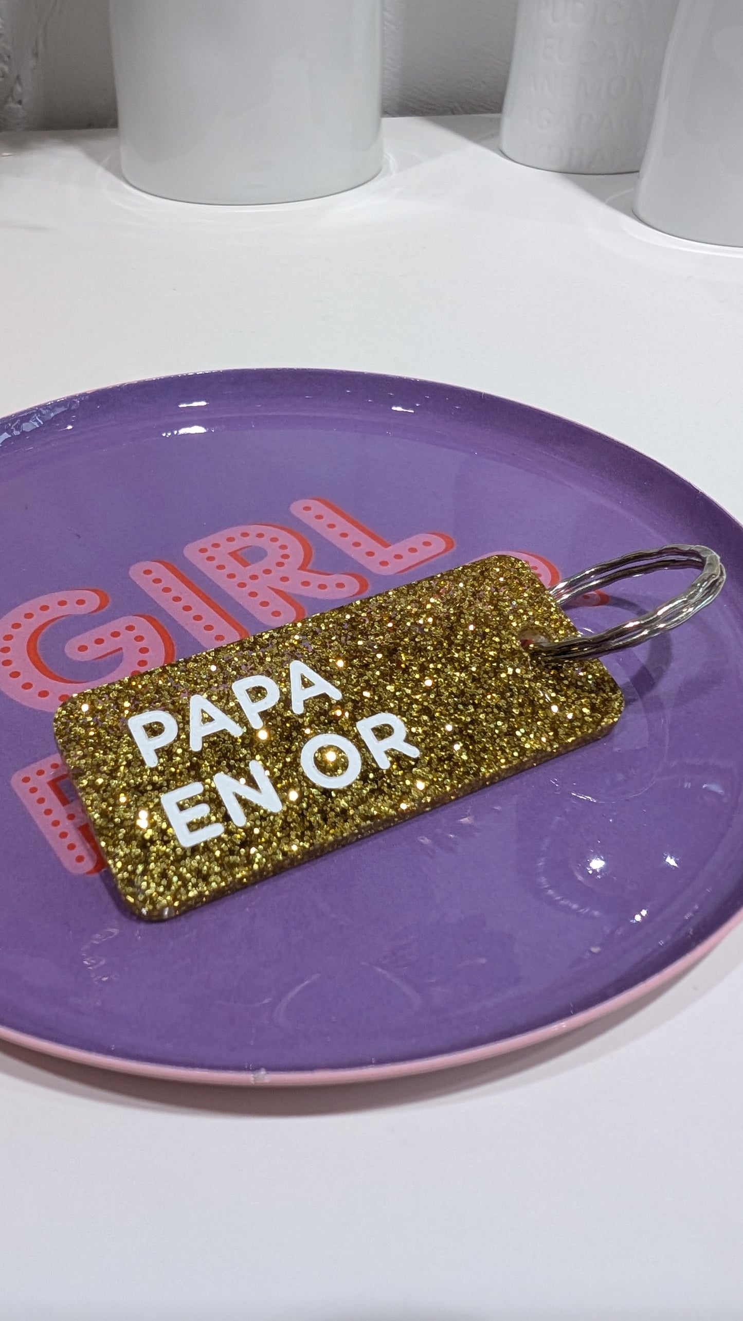 Porte-clés à Paillettes - Papa