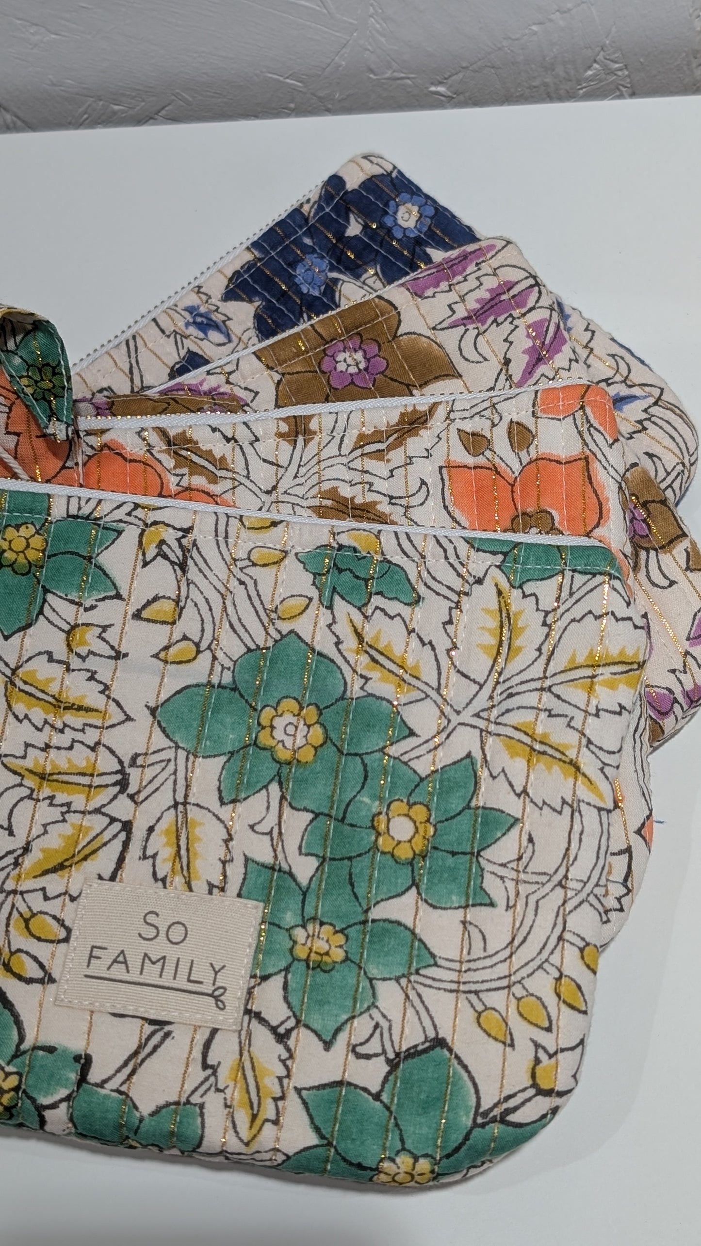 Pochette Matelassée - Blanc & Vert