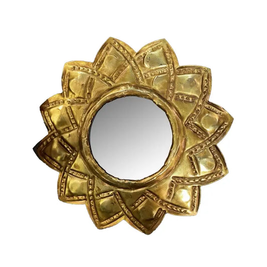 Miroir métal doré - Ibiza 13cm