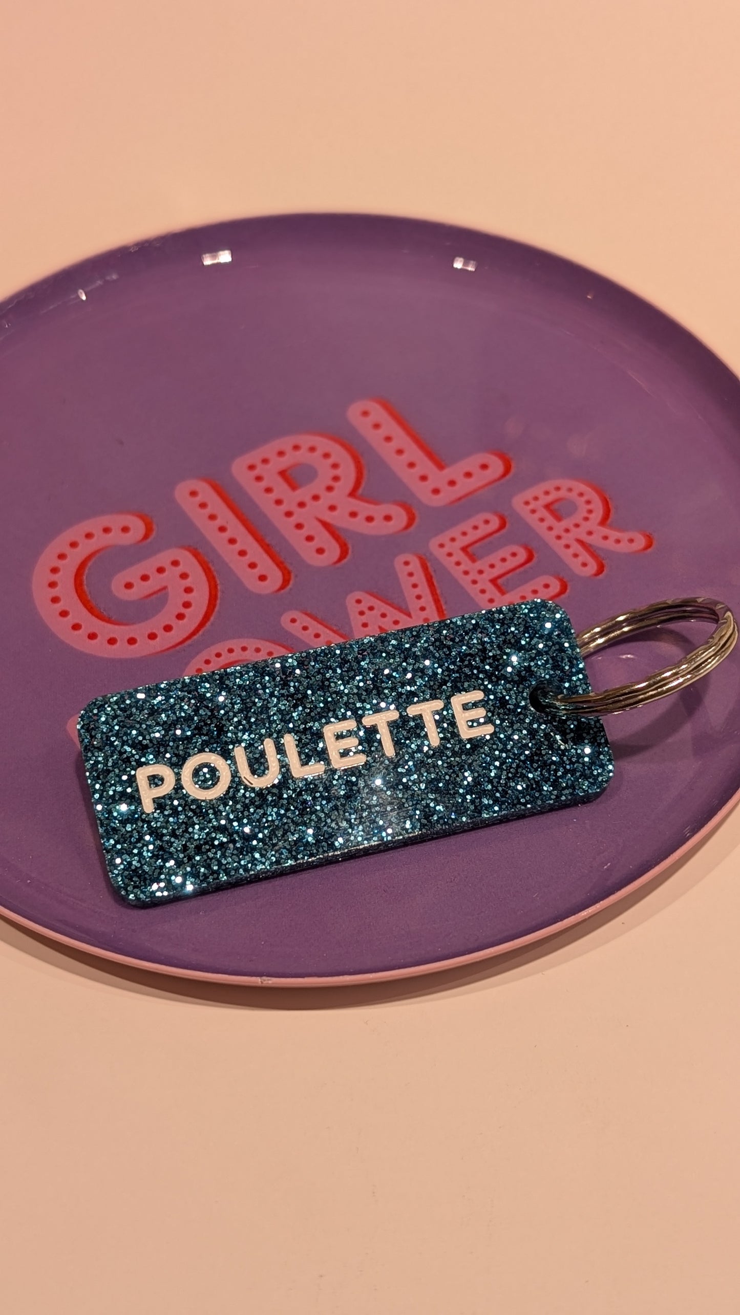 Porte-clés à Paillettes - Poulette