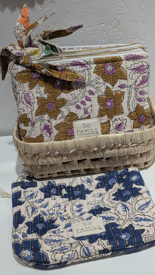 Pochette Matelassée - Blanc & Violet