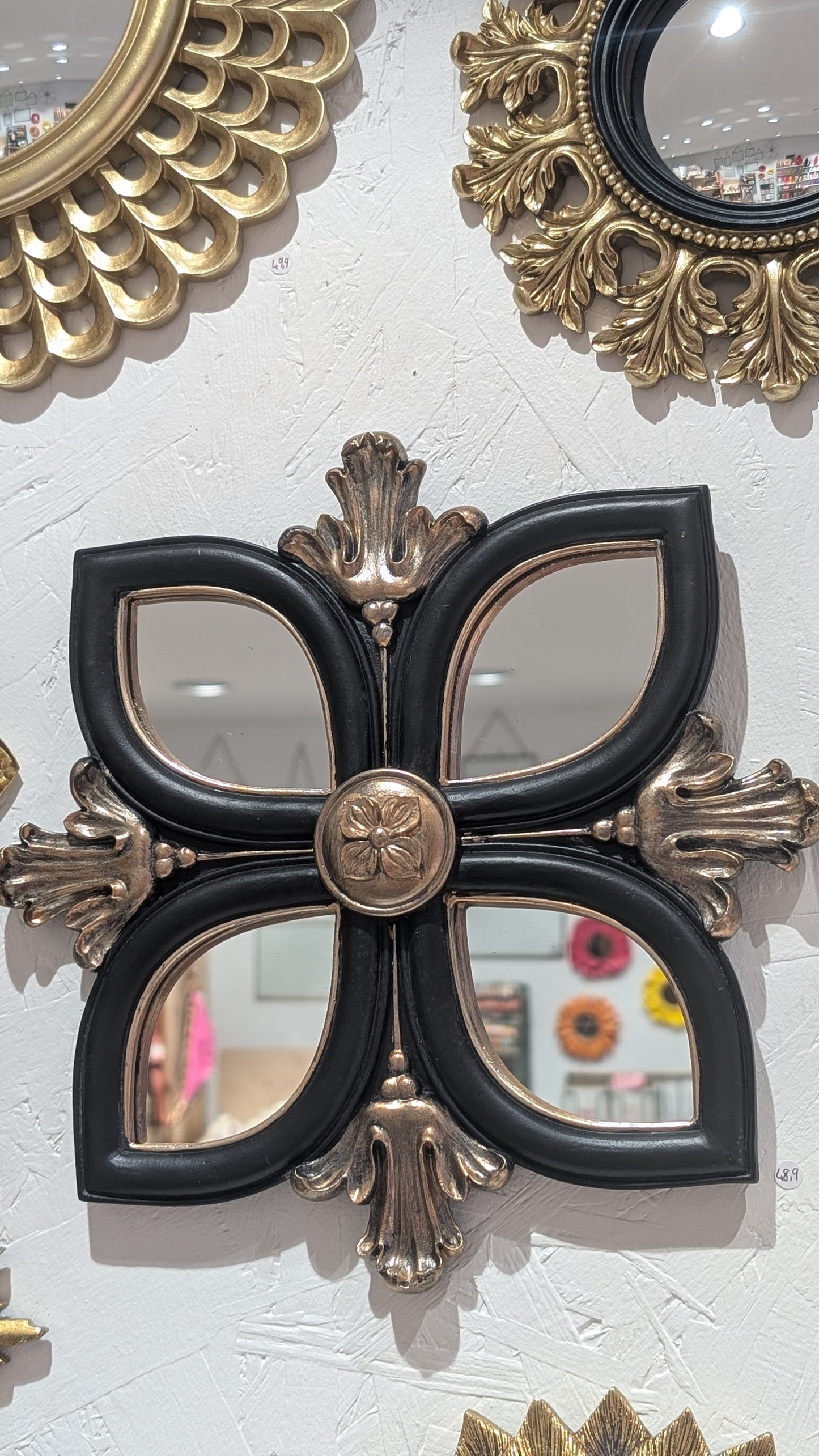 Miroir Arabesque - noir & doré