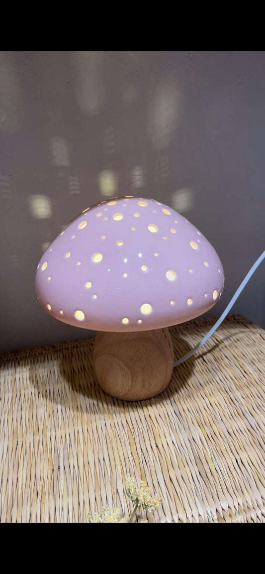 Lampe en porcelaine | Édition limitée - Champignon rose