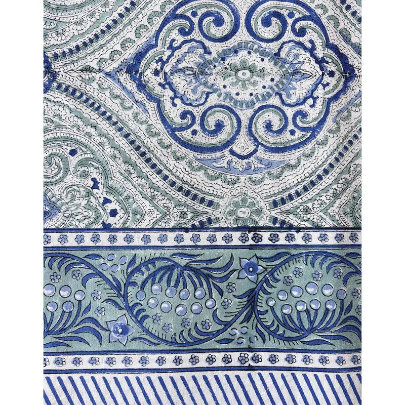Nappe « Un jardin à Séville » en coton imprimé blockprint