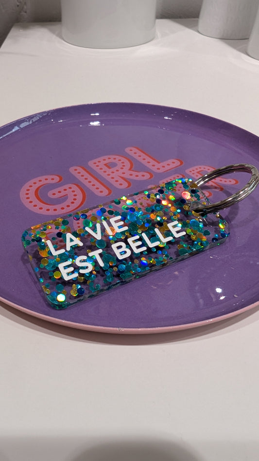 Porte-clés à Paillettes - La vie est Belle