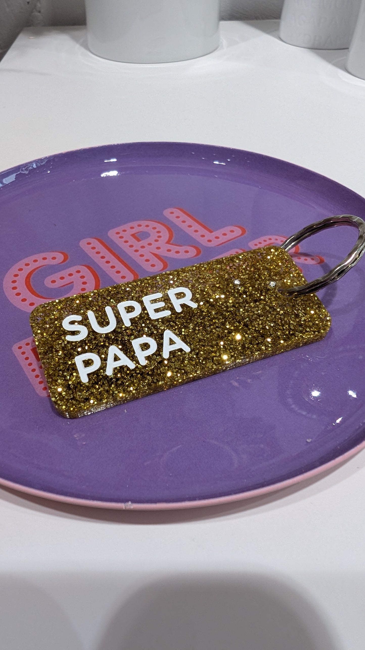 Porte-clés à Paillettes - Papa