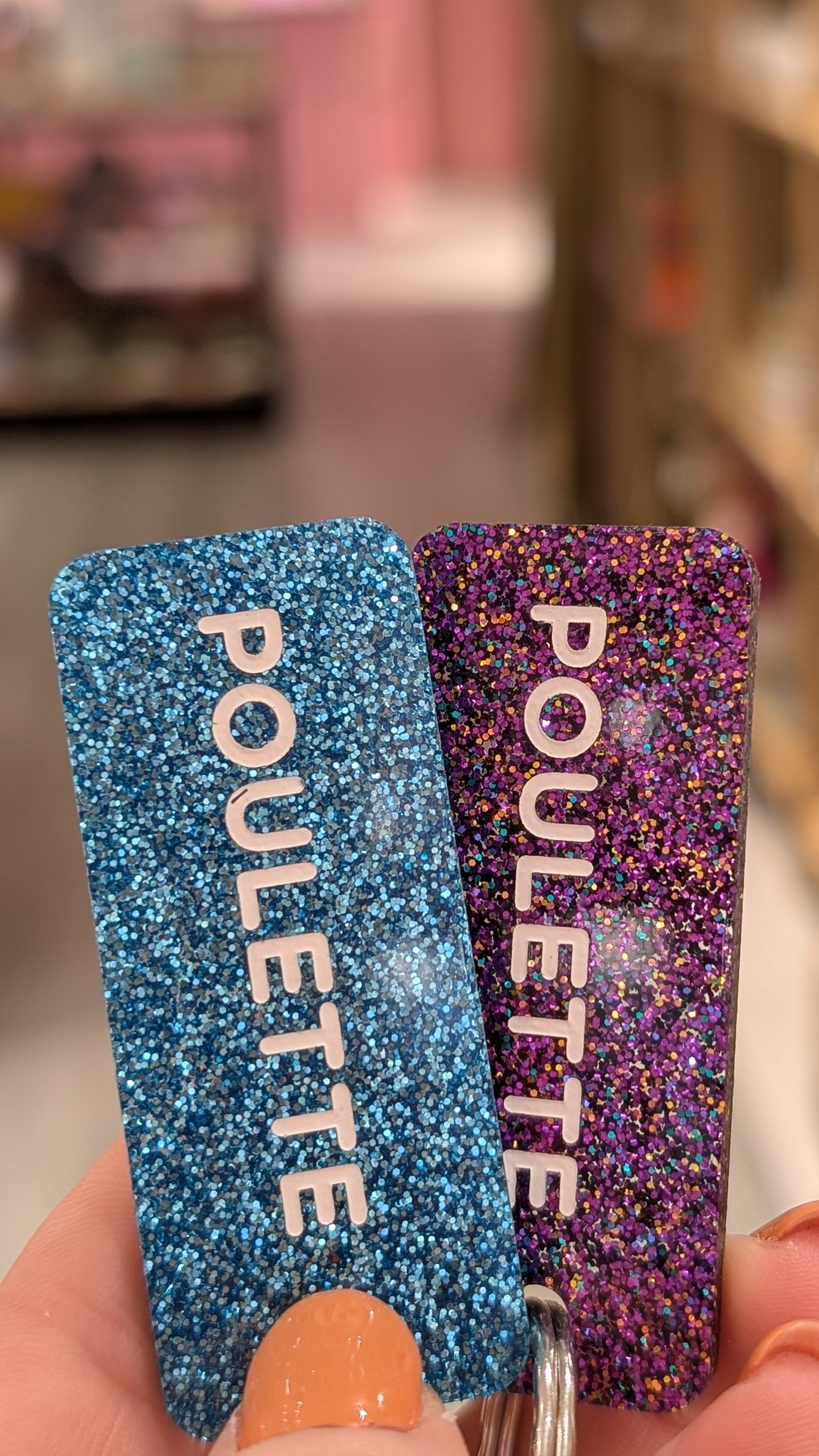 Porte-clés à Paillettes - Poulette