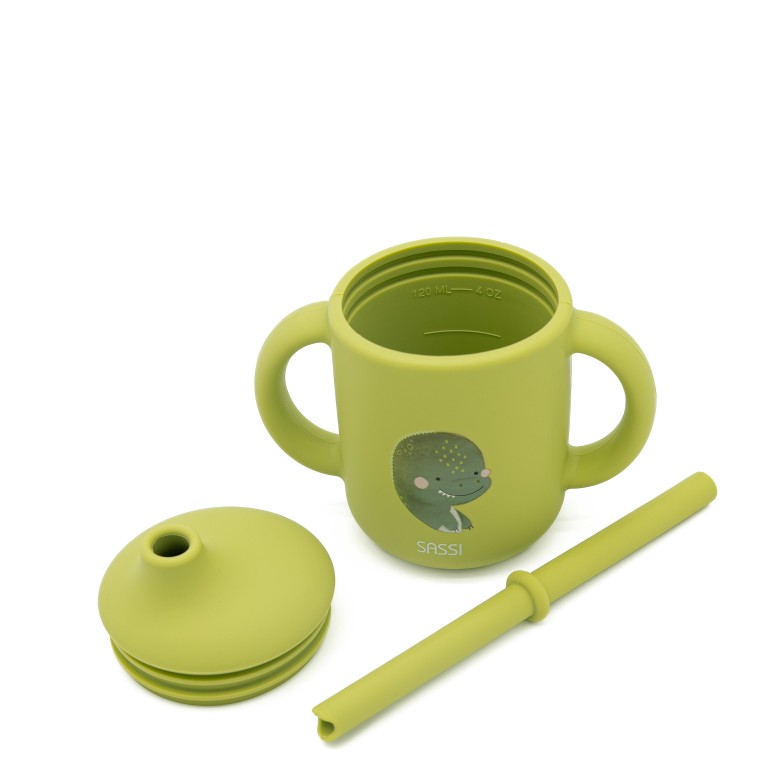 Tasse d'apprentissage en silicone - Cracky le dinosaure