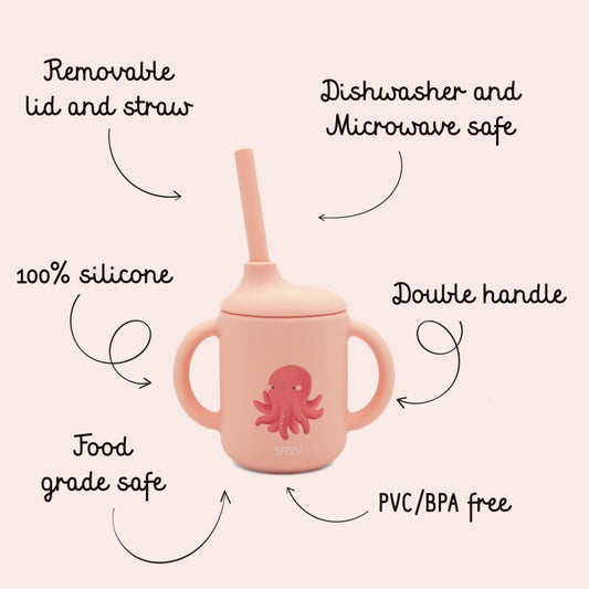 Tasse d'apprentissage en silicone - Slurpy la pieuvre